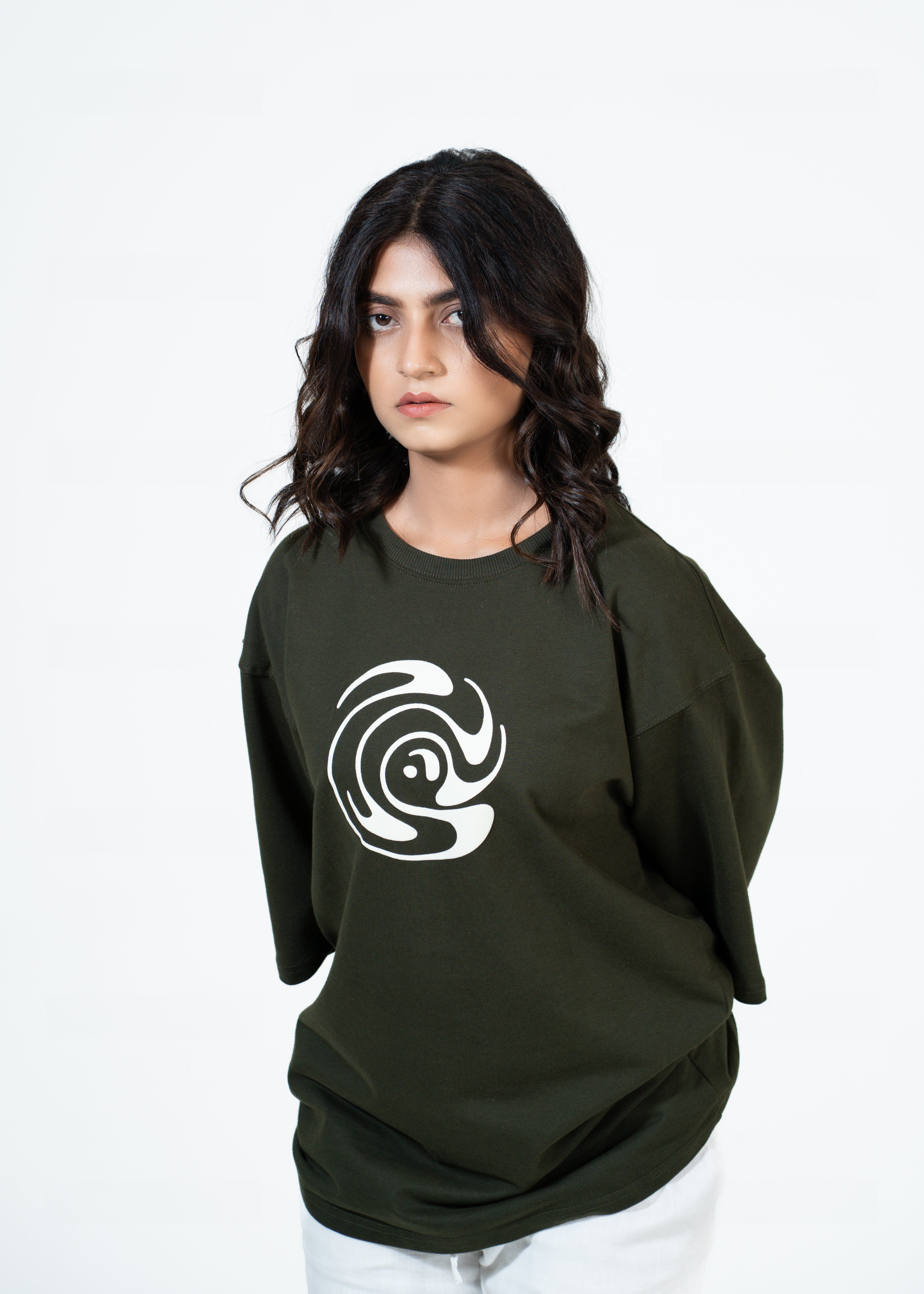 Defaith Olive World Oversized Tee