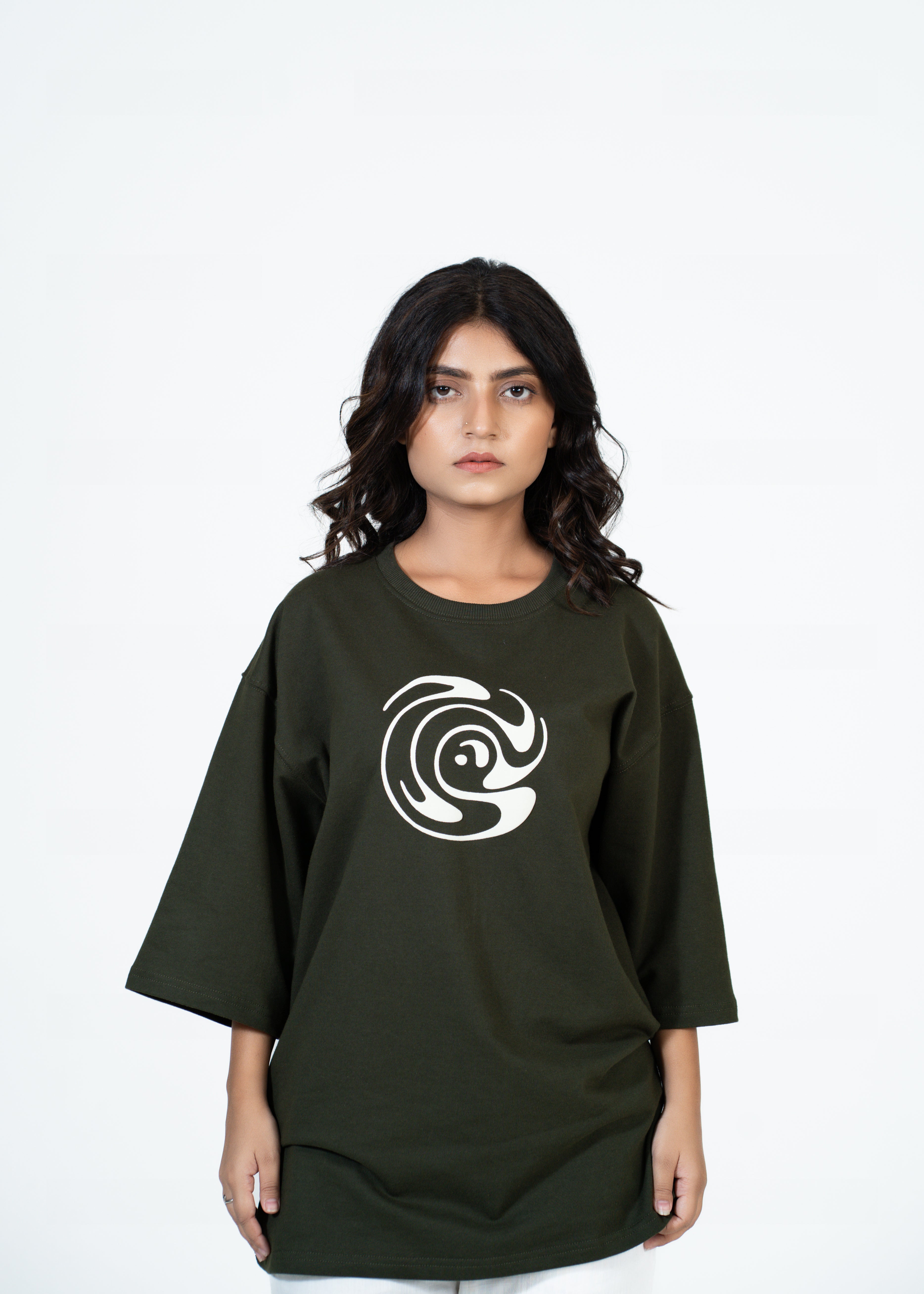 Defaith Olive World Oversized Tee