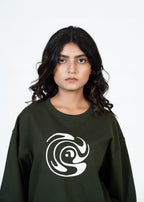 Defaith Olive World Oversized Tee