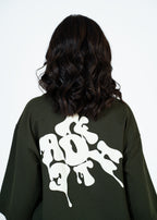 Defaith Olive World Oversized Tee
