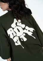 Defaith Olive World Oversized Tee