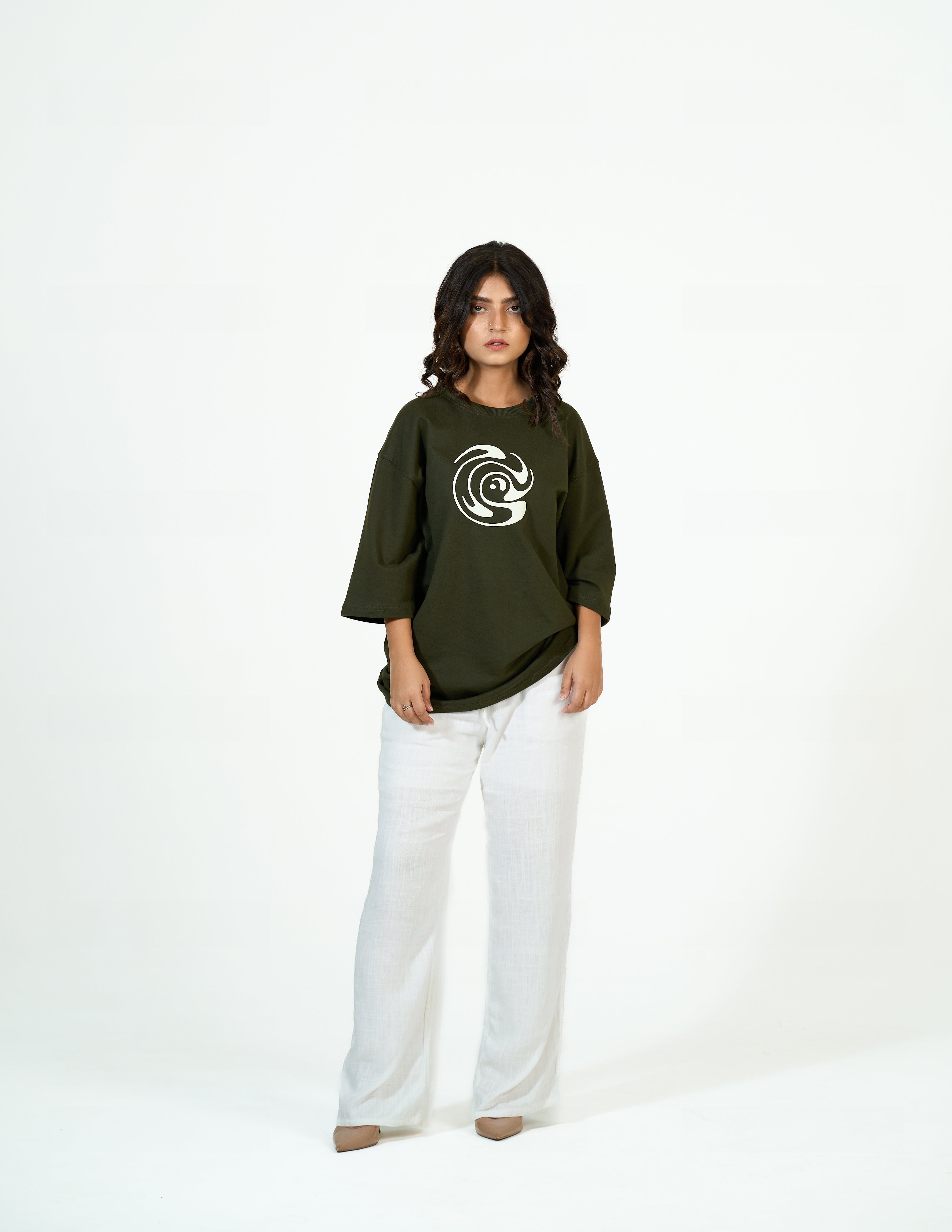 Defaith Olive World Oversized Tee